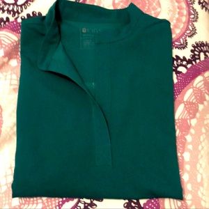 FIGS hunter green Rafaela scrub top small